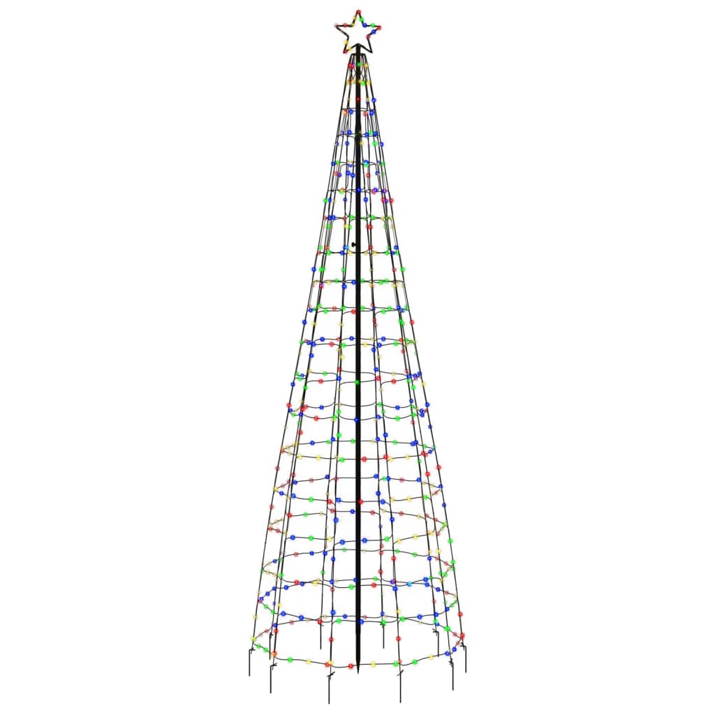 LED-juletræ med spyd 570 LED'er 300 cm farverigt lys