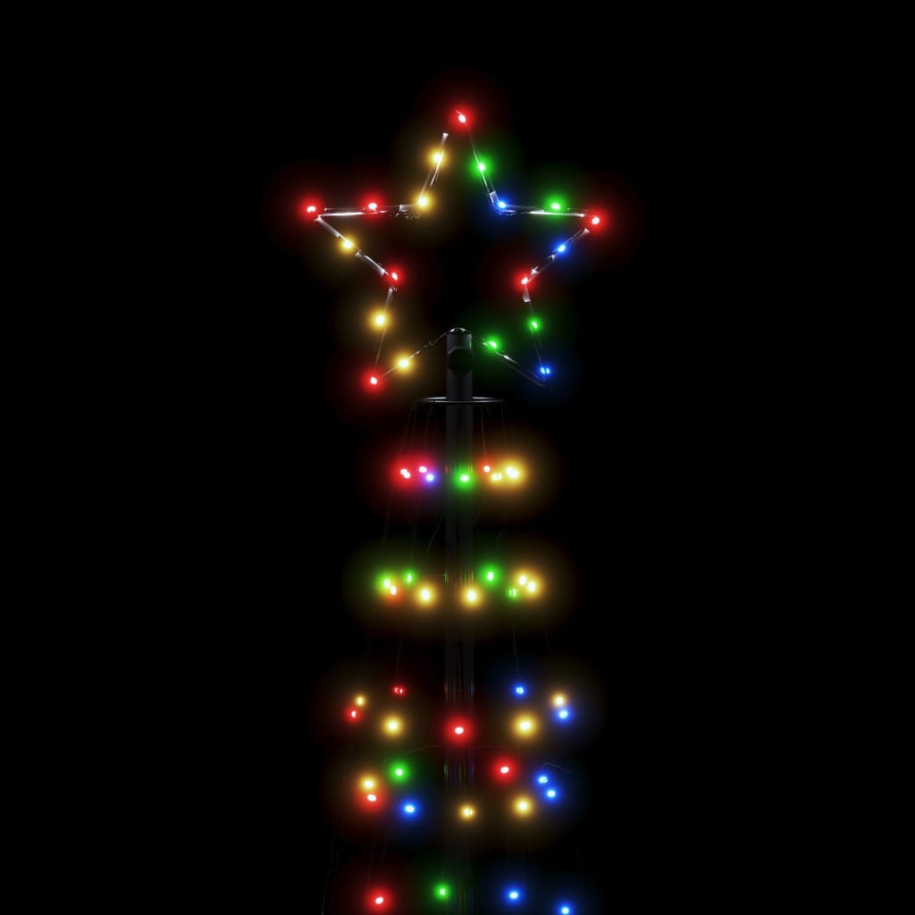 LED-juletræ med spyd 570 LED'er 300 cm farverigt lys