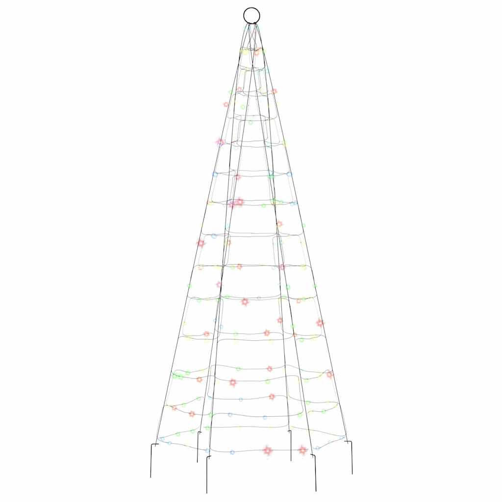 LED-juletræ til flagstang 200 LED'er 180 cm flerfarvet lys