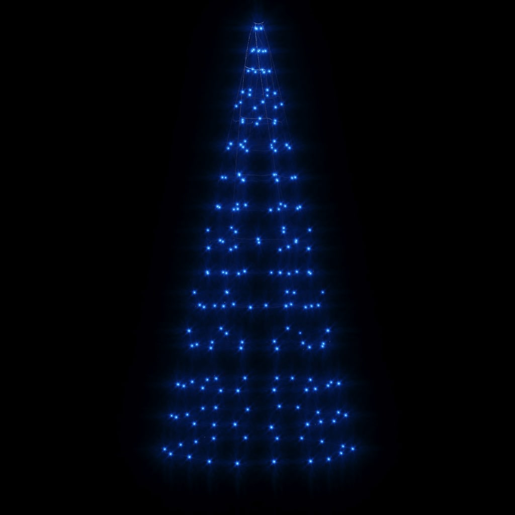 LED-juletræ til flagstang 200 LED'er 180 cm blåt lys