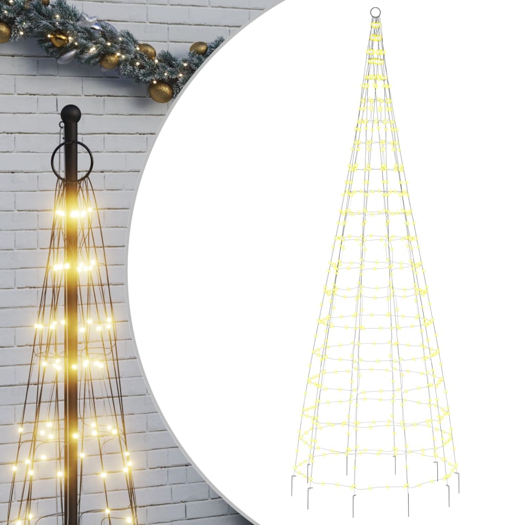 LED-juletræ til flagstang 550 LED'er 300 cm varmt hvidt lys