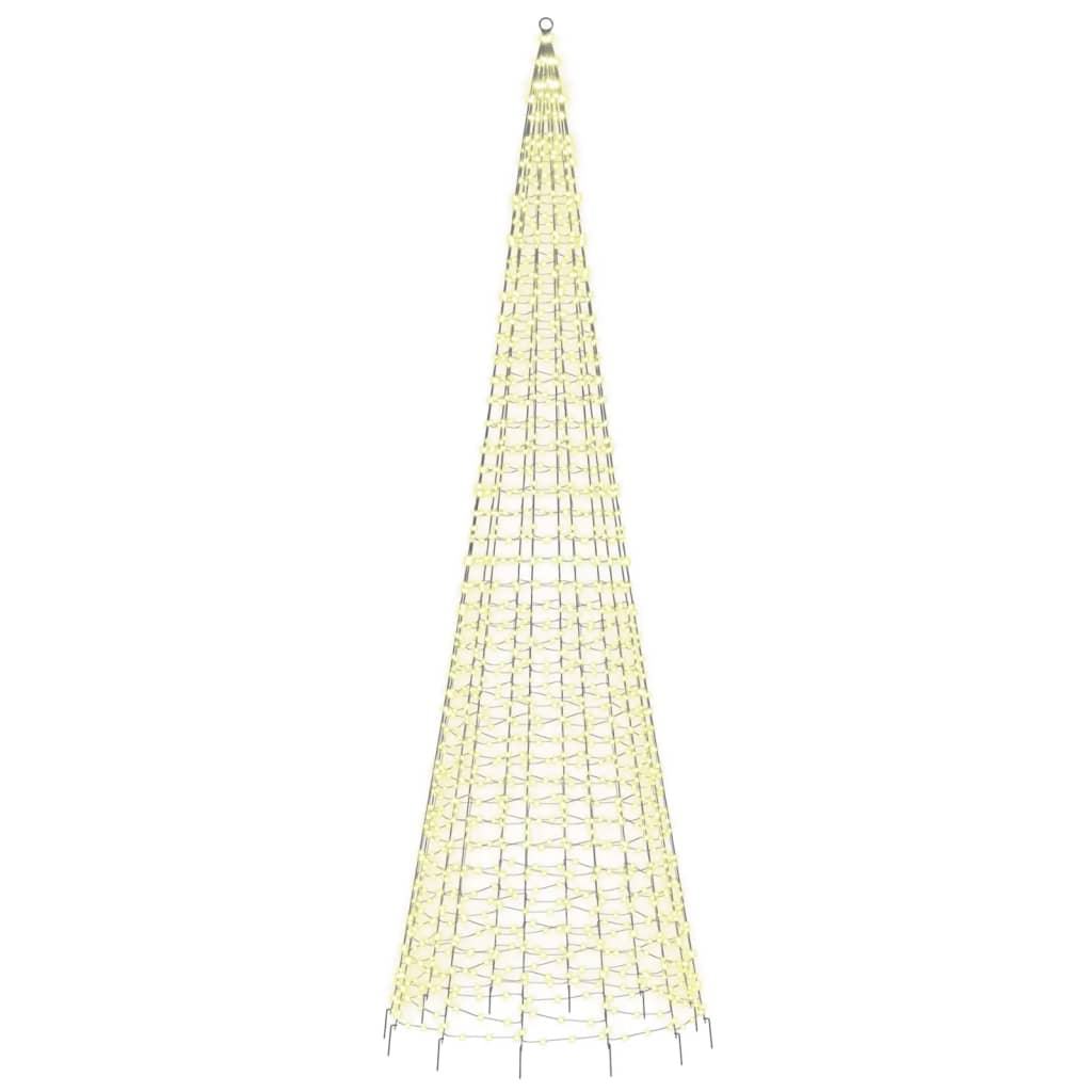 LED-juletræ til flagstang 1534 LED'er 500 cm varmt hvidt lys