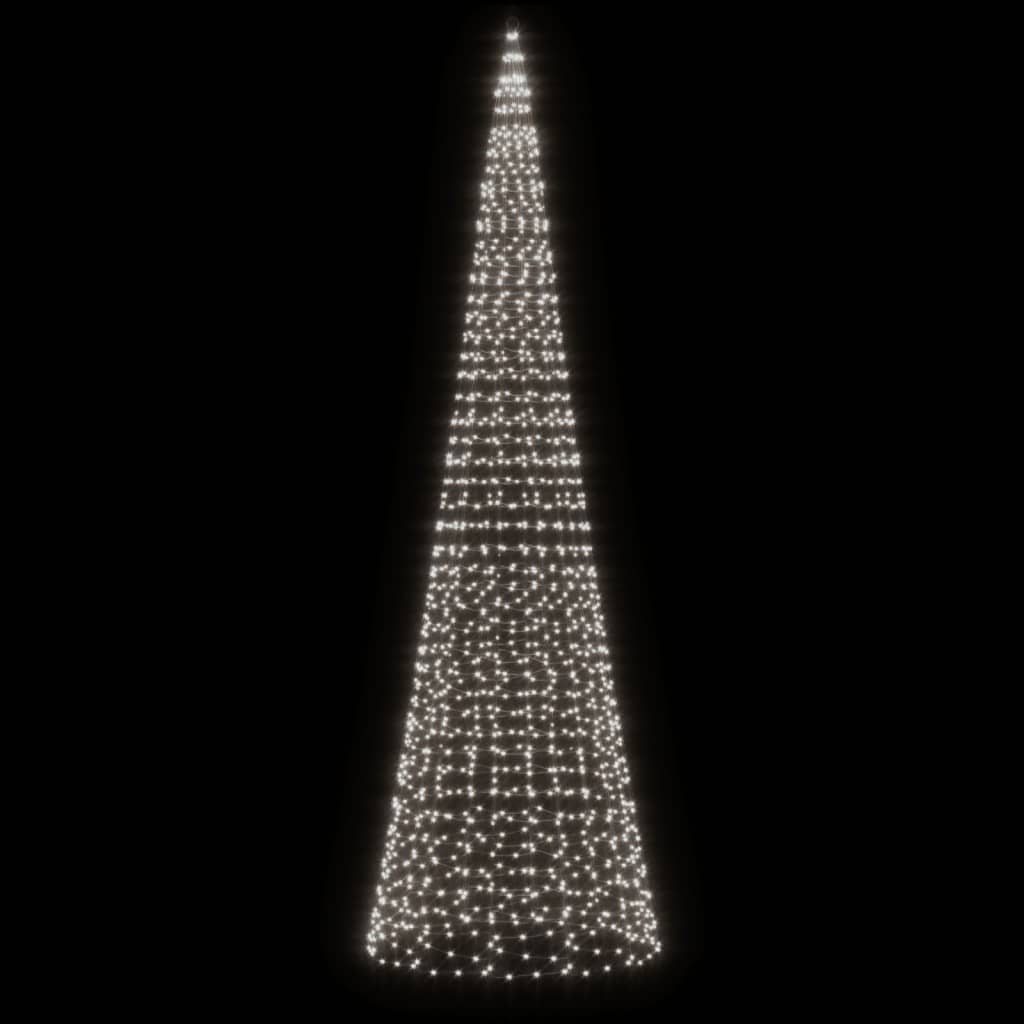 LED-juletræ til flagstang 1534 LED'er 500 cm koldt hvidt lys