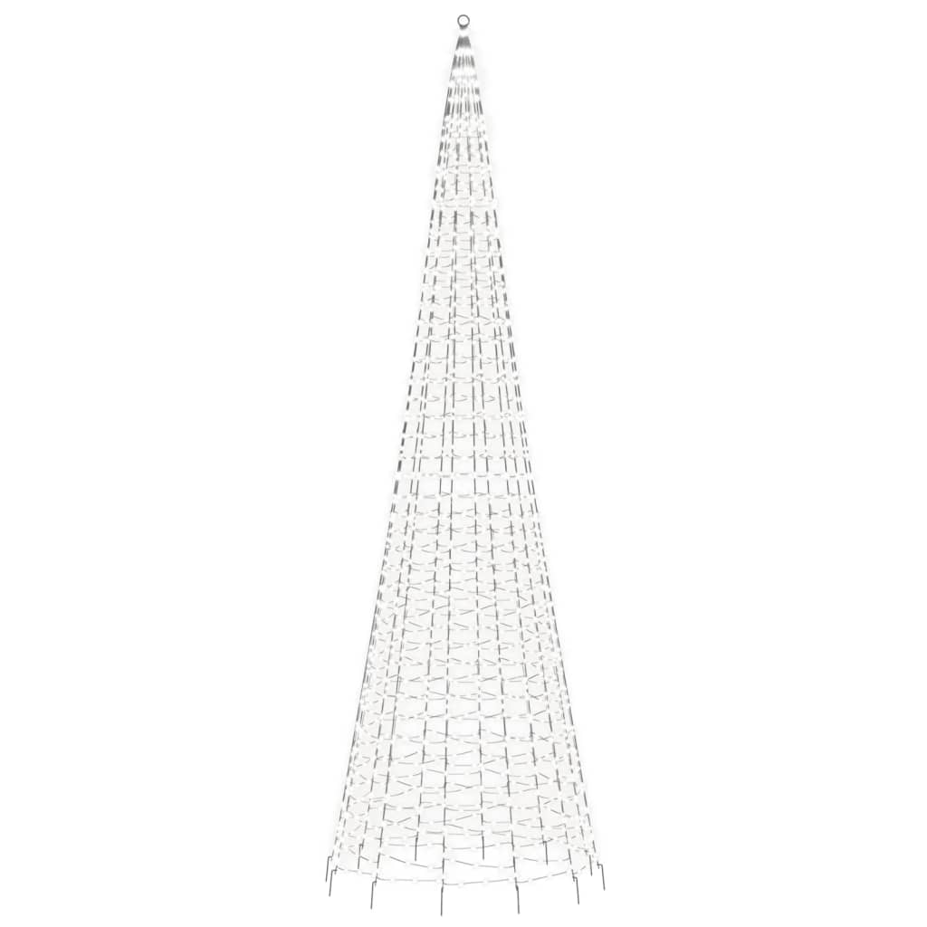 LED-juletræ til flagstang 1534 LED'er 500 cm koldt hvidt lys