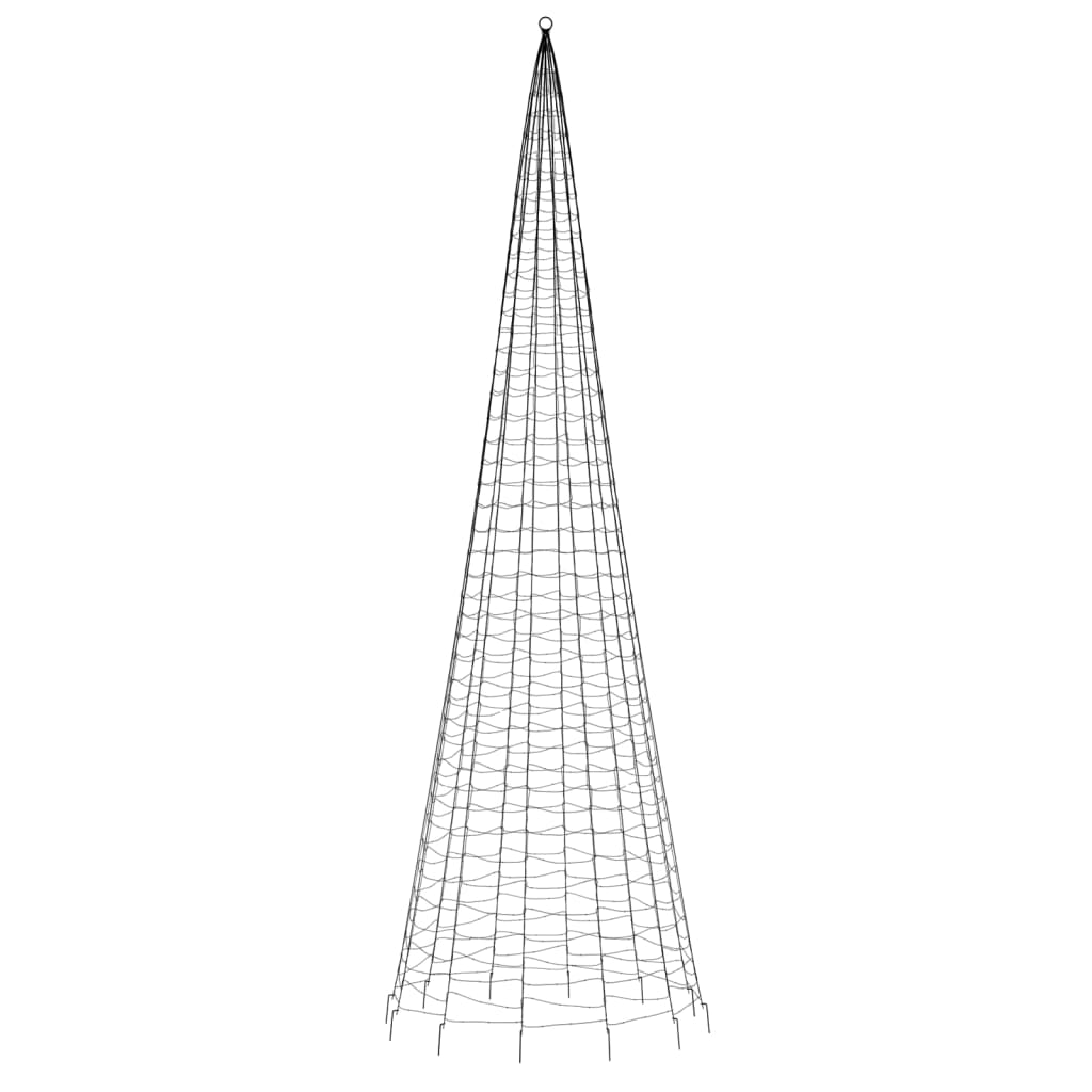 LED-juletræ til flagstang 1534 LED'er 500 cm koldt hvidt lys
