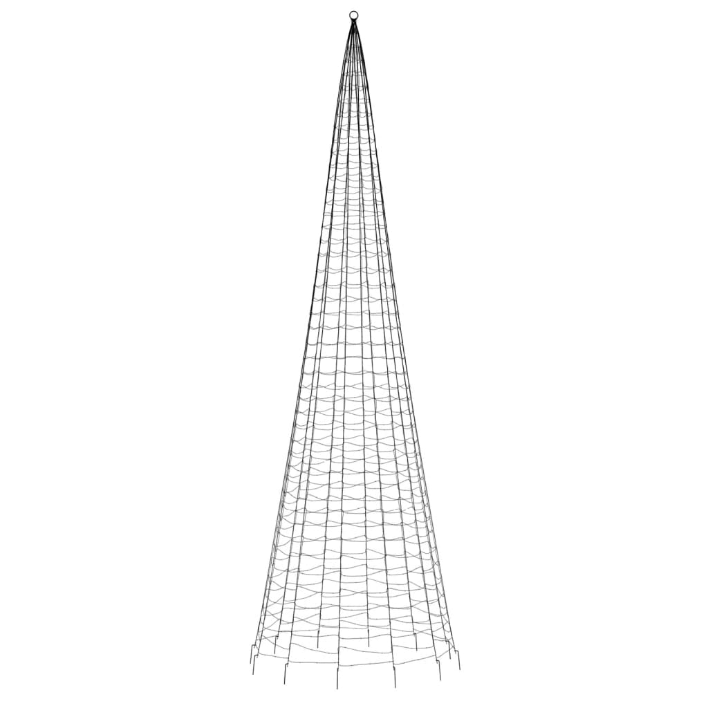 LED-juletræ til flagstang 1534 LED'er 500 cm blåt lys