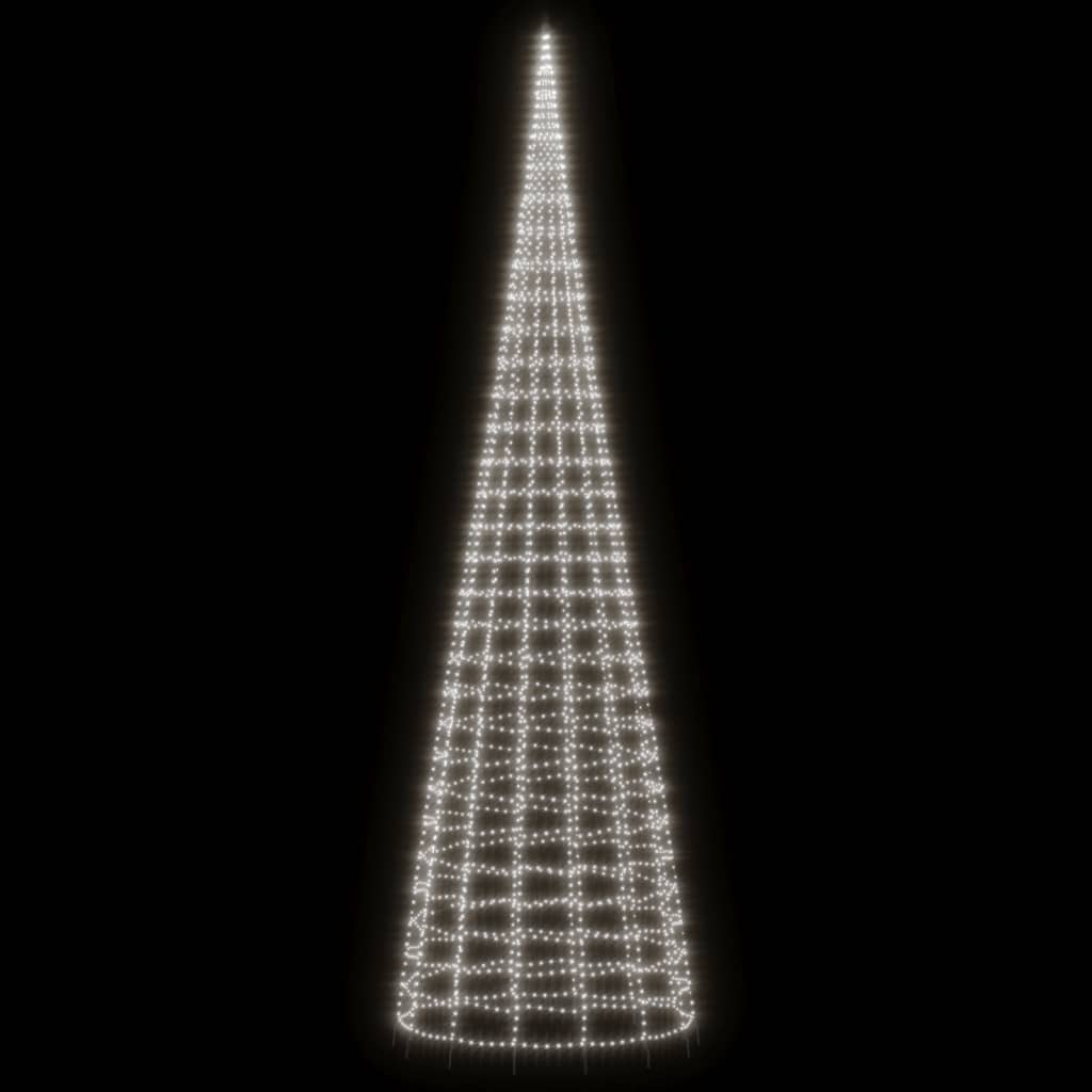 LED-juletræ til flagstang 3000 LED'er 800 cm koldt hvidt lys