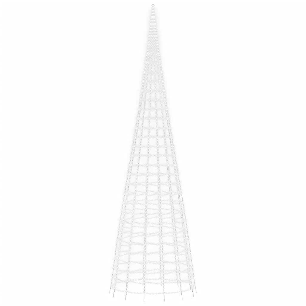 LED-juletræ til flagstang 3000 LED'er 800 cm koldt hvidt lys