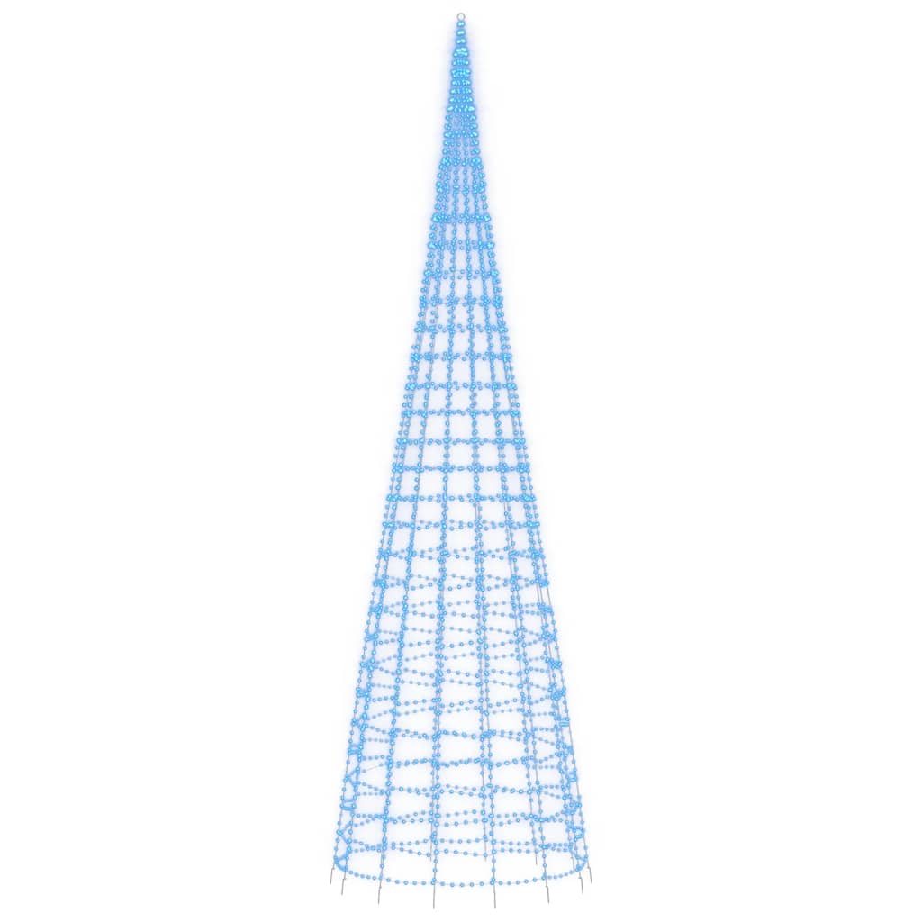 LED-juletræ til flagstang 3000 LED'er 800 cm blåt lys
