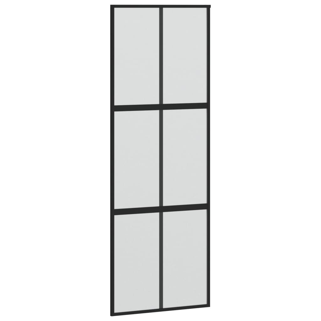 skydedør 90x205 cm hærdet glas og aluminium sort