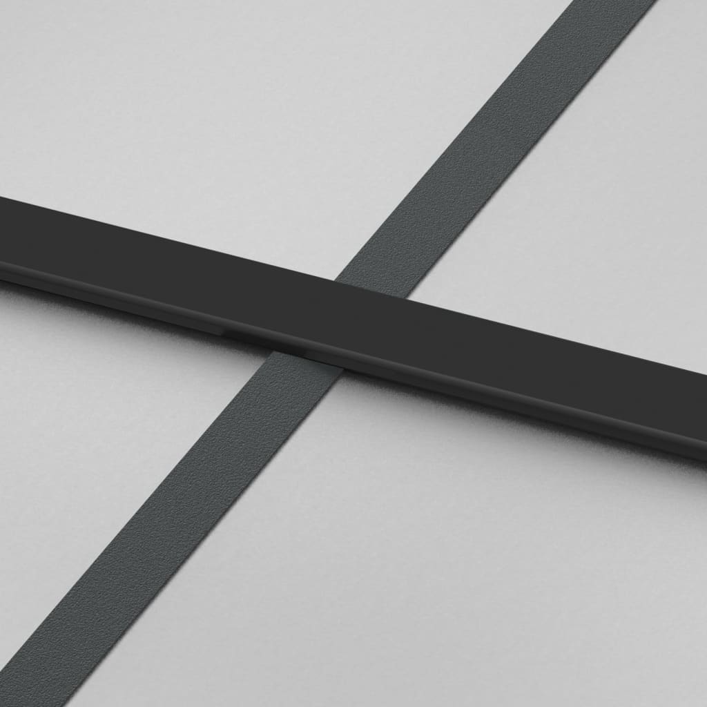 skydedør 90x205 cm hærdet glas og aluminium sort