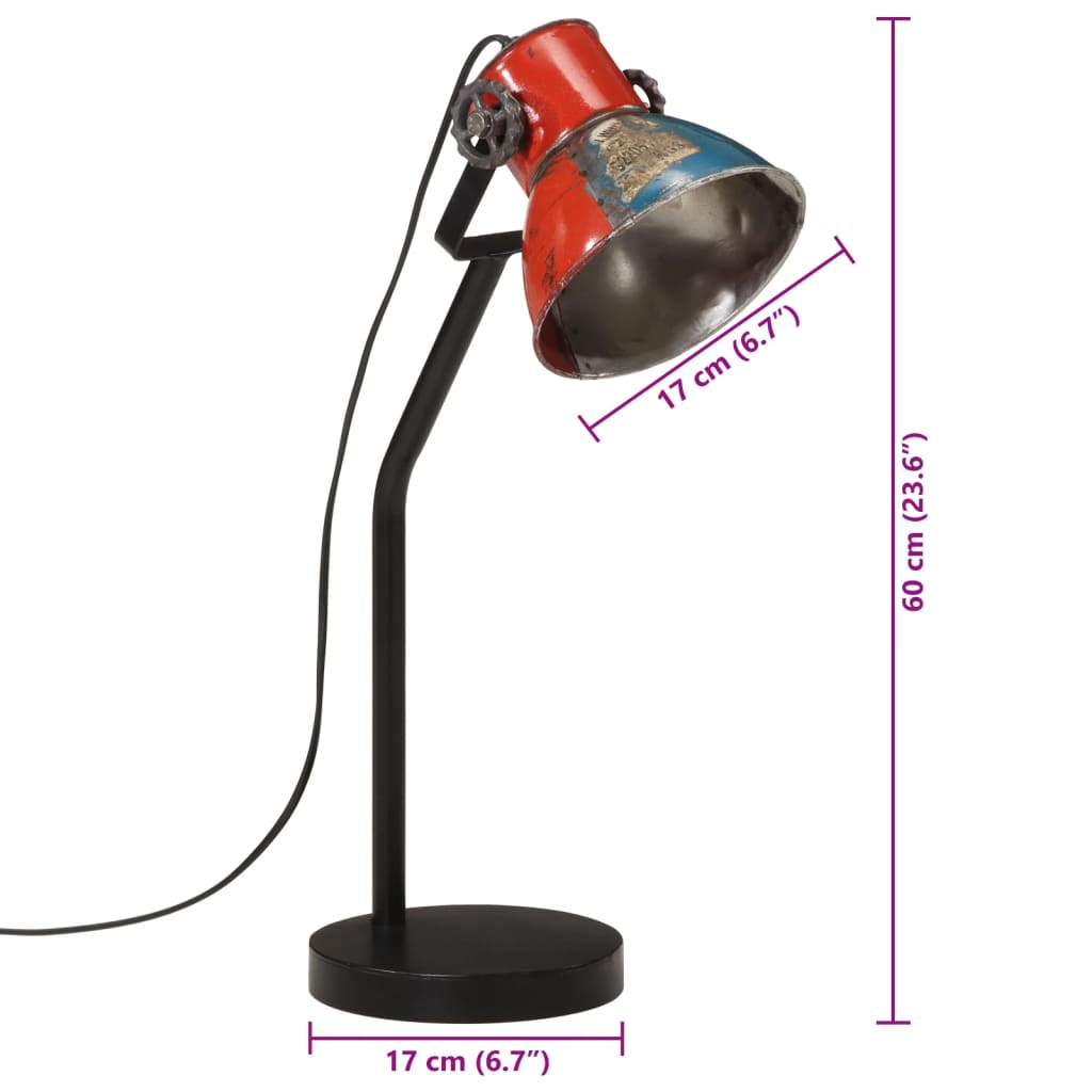 skrivebordslampe 25 W 17x17x60 cm E27 flerfarvet
