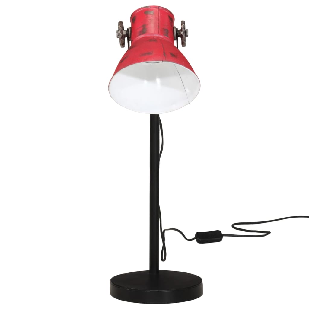 skrivebordslampe 25 W 17x17x60 cm E27 rustik rød