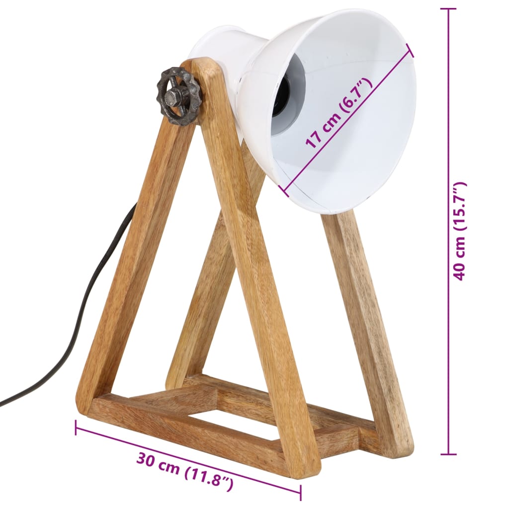 skrivebordslampe 25 W 30x17x40 cm E27 hvid