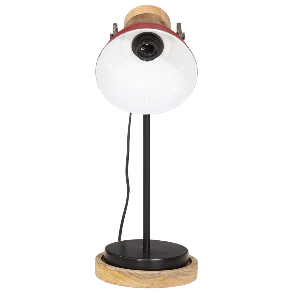 skrivebordslampe 25 W 17x17x50 cm E27 rustik rød