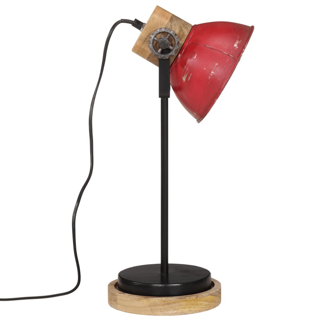 skrivebordslampe 25 W 17x17x50 cm E27 rustik rød