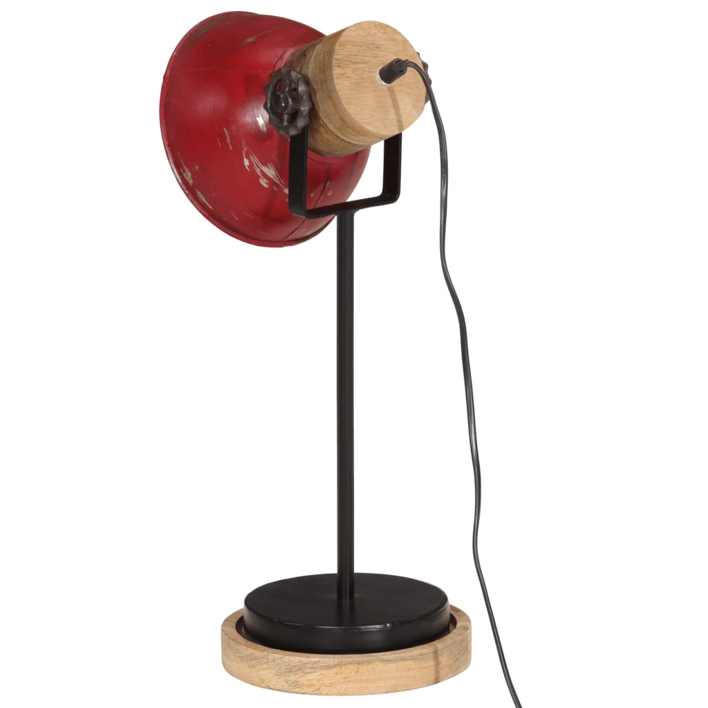 skrivebordslampe 25 W 17x17x50 cm E27 rustik rød