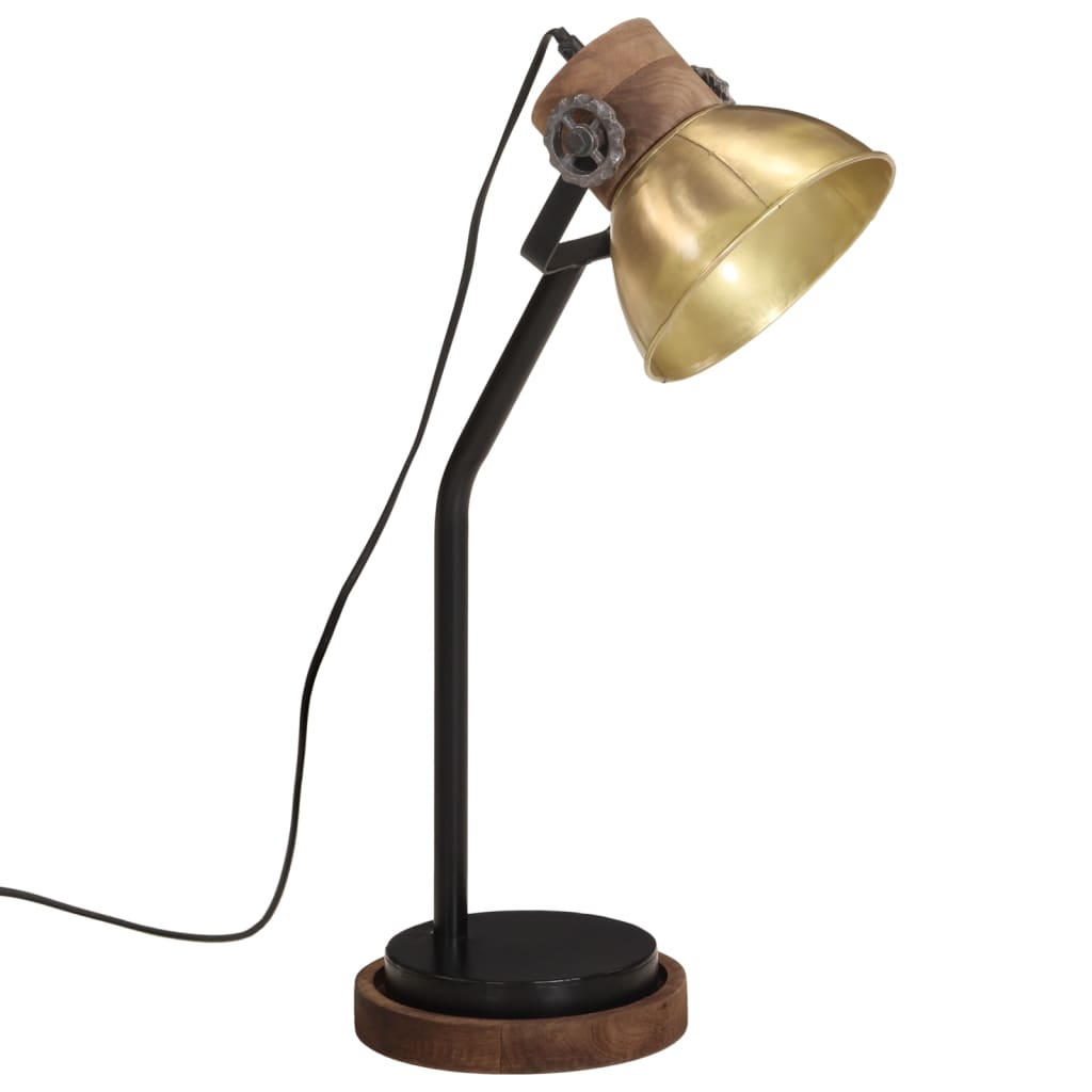 skrivebordslampe 18x18x60 cm 25 W E27 antik messingfarve