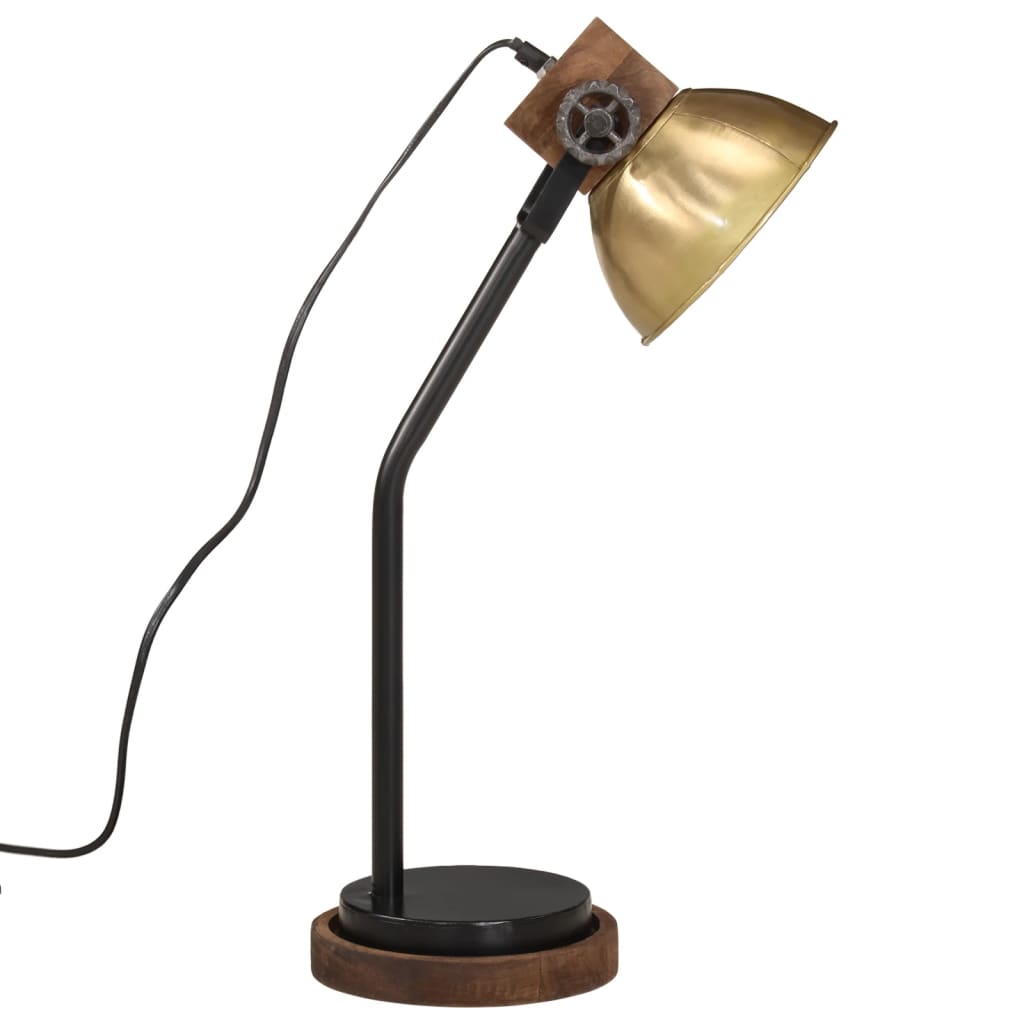 skrivebordslampe 18x18x60 cm 25 W E27 antik messingfarve