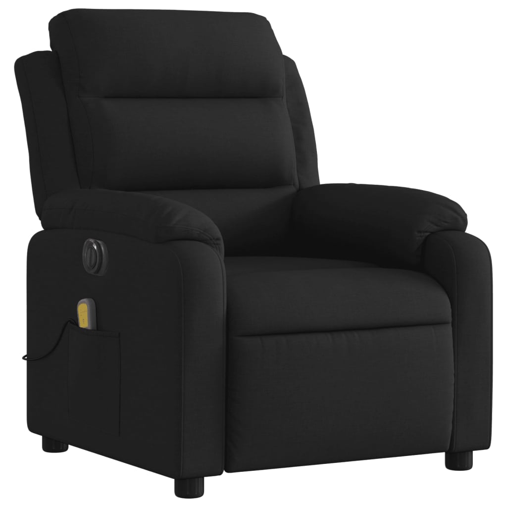 eldrevet massagestol stof sort