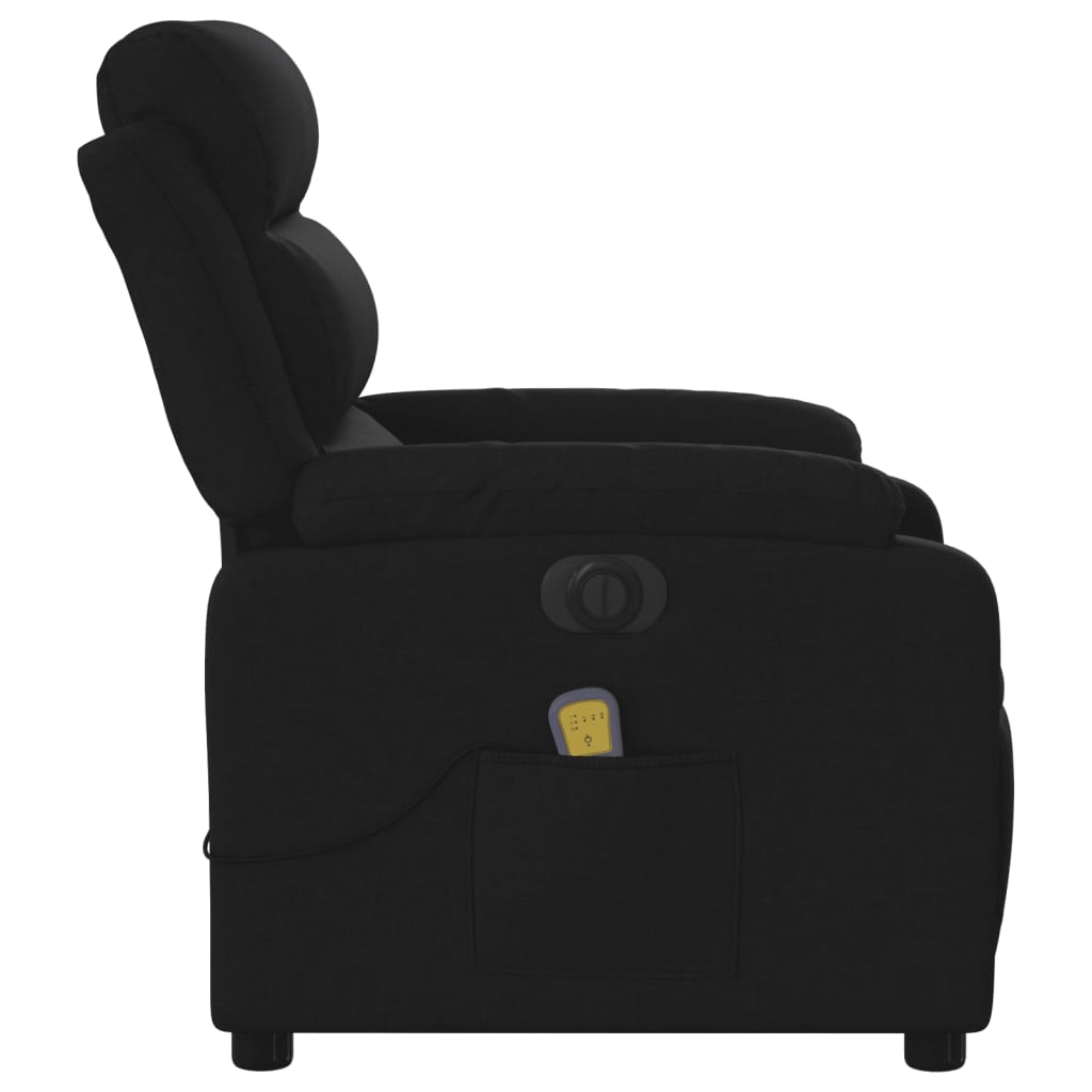 eldrevet massagestol stof sort