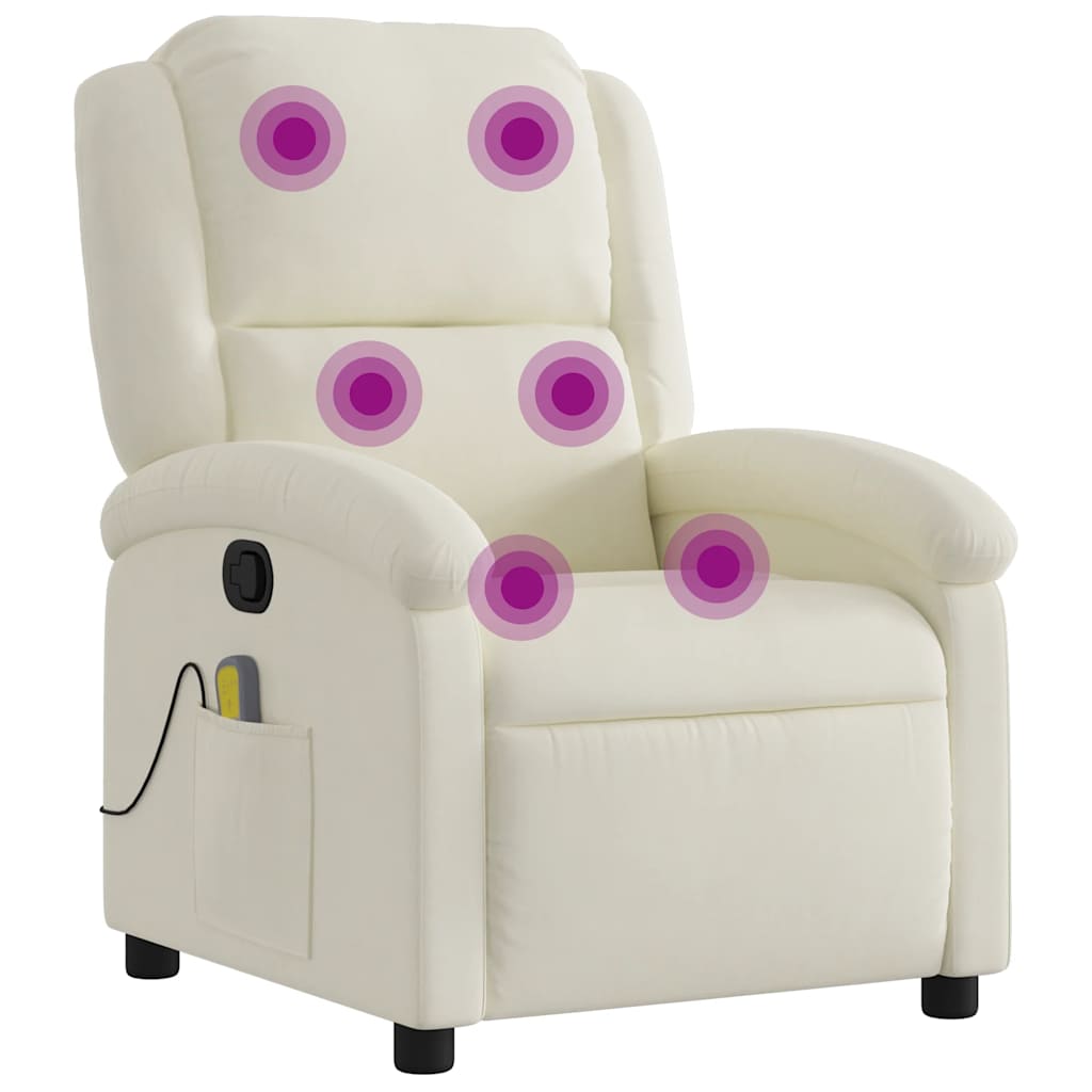 massagestol velour cremefarvet