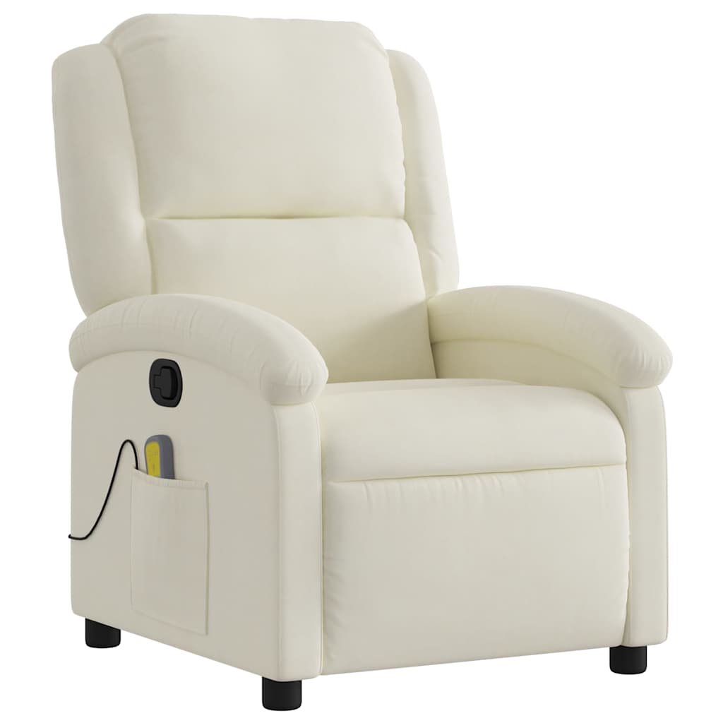 massagestol velour cremefarvet