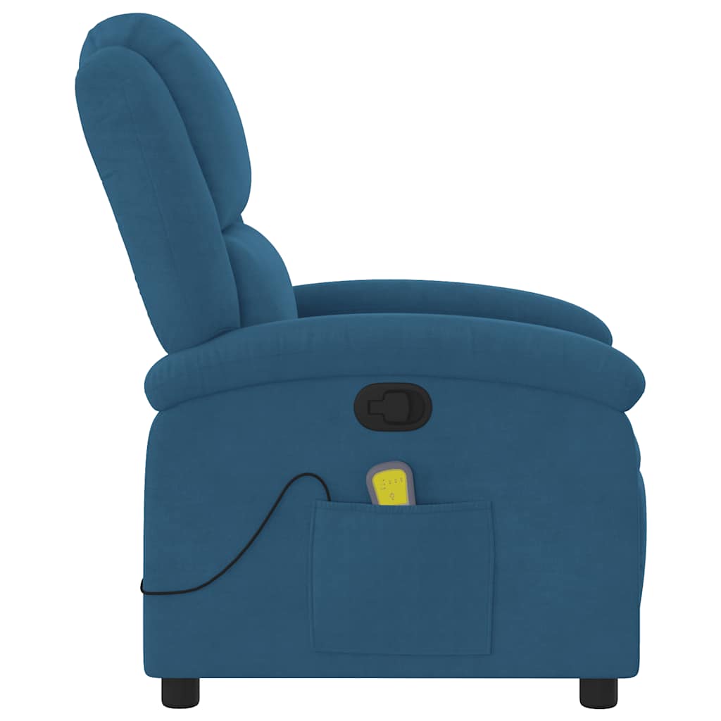 massagestol velour blå