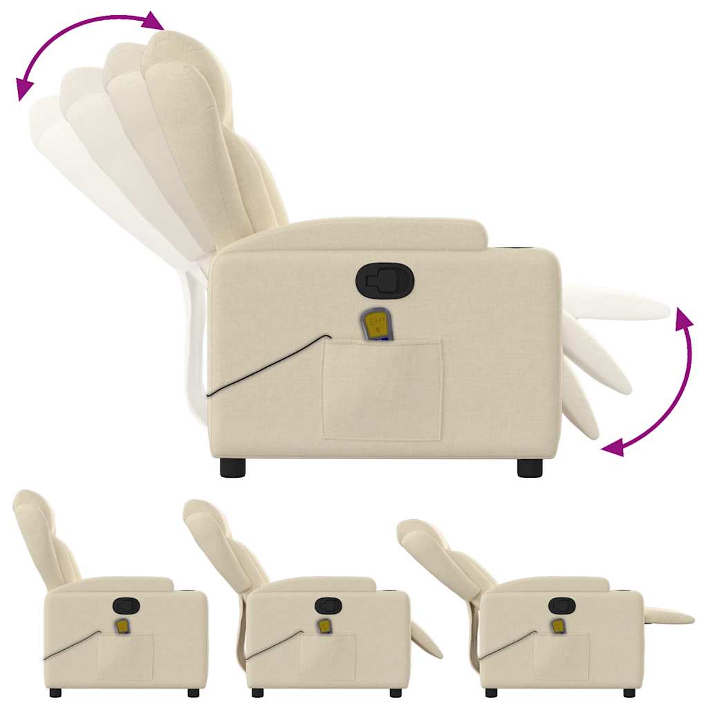 massagestol stof cremefarvet