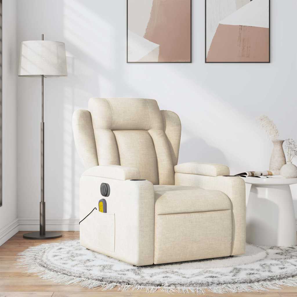 massagestol stof cremefarvet