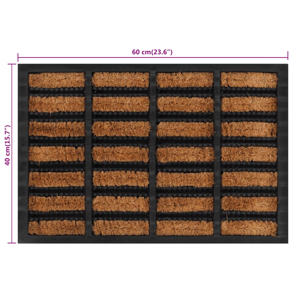 dørmåtte 40x60 cm rektangulær gummi og coir