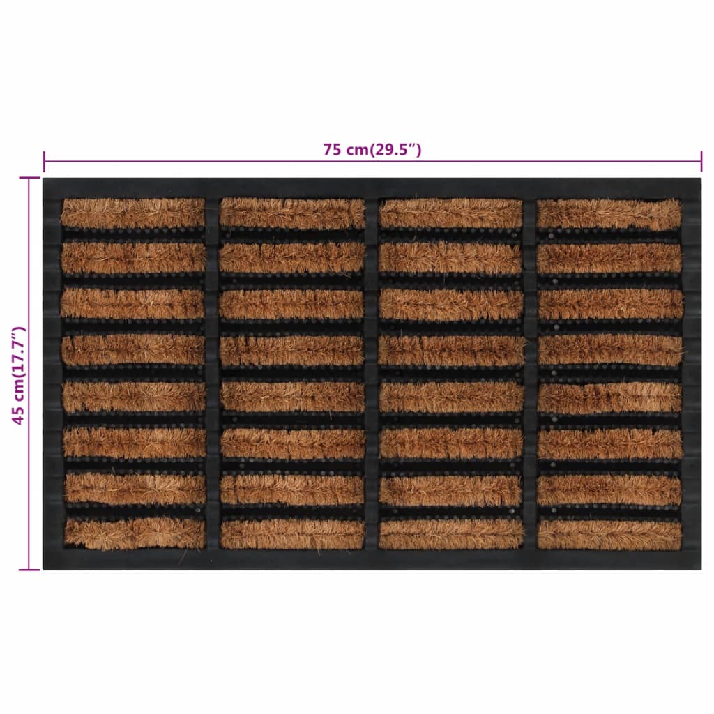 dørmåtte 45x75 cm rektangulær gummi og coir