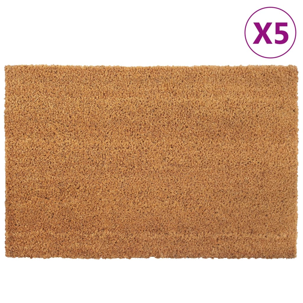 dørmåtter 5 stk. 40x60 cm tuftet coir naturfarvet