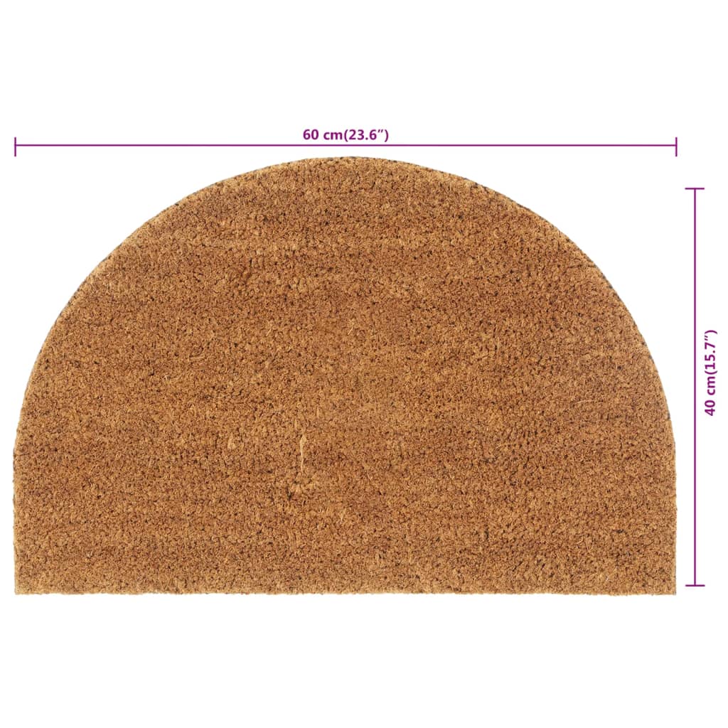 dørmåtte 40x60 cm halvrund tuftet coir naturfarvet