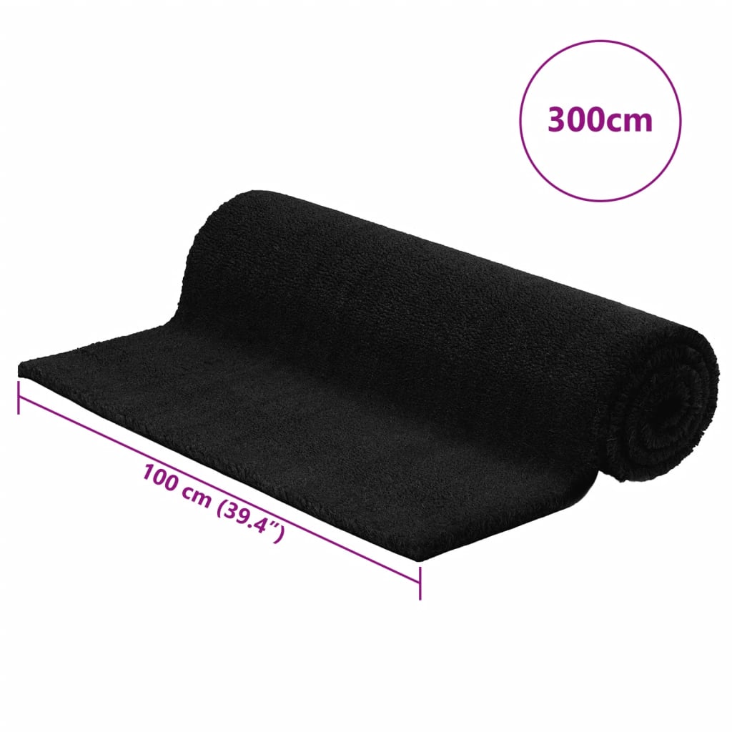 dørmåtte 100x300 cm tuftet coir sort