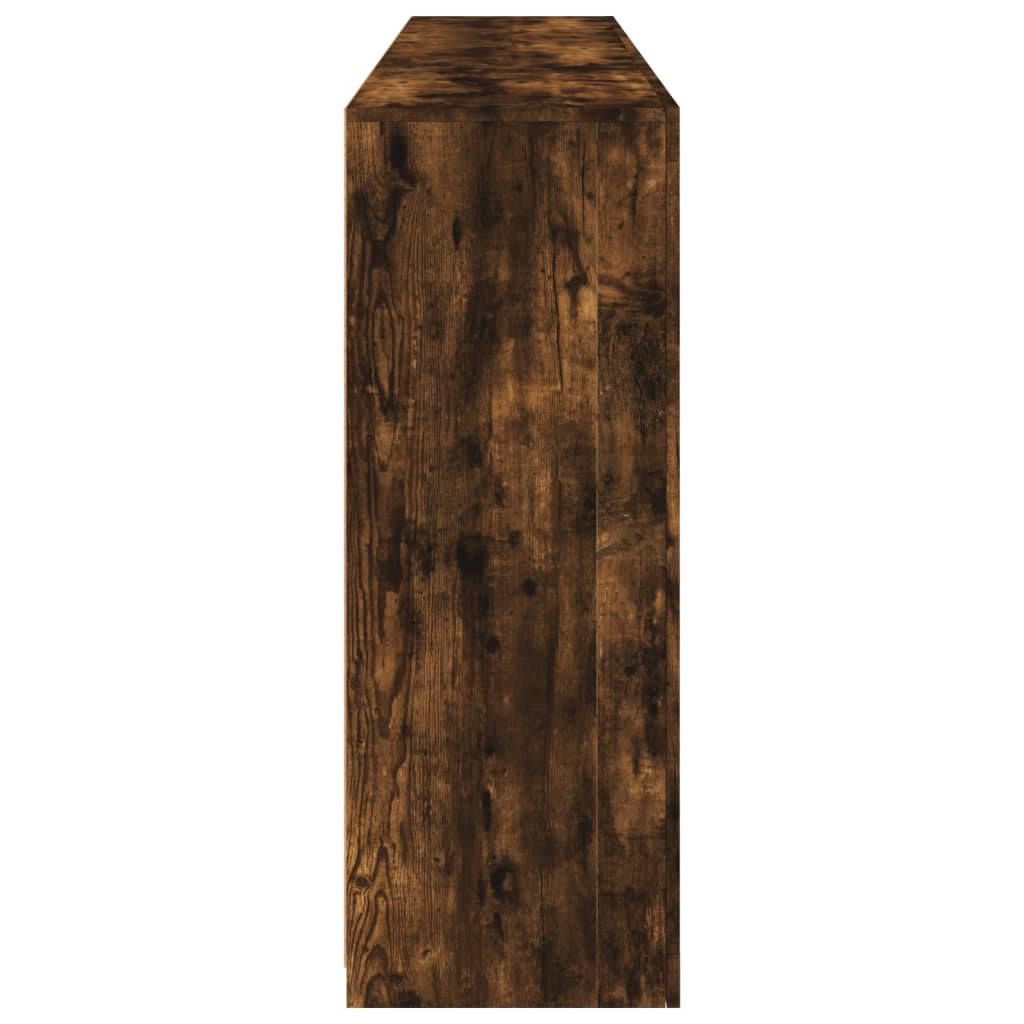 skænk med LED-lys 181,5x37x100 cm røget egetræsfarve