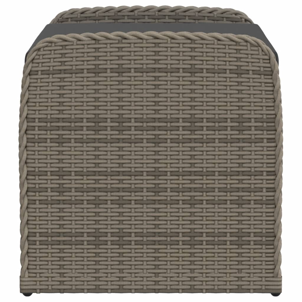 opbevaringsbænk med hynde 80x51x52 cm polyrattan grå
