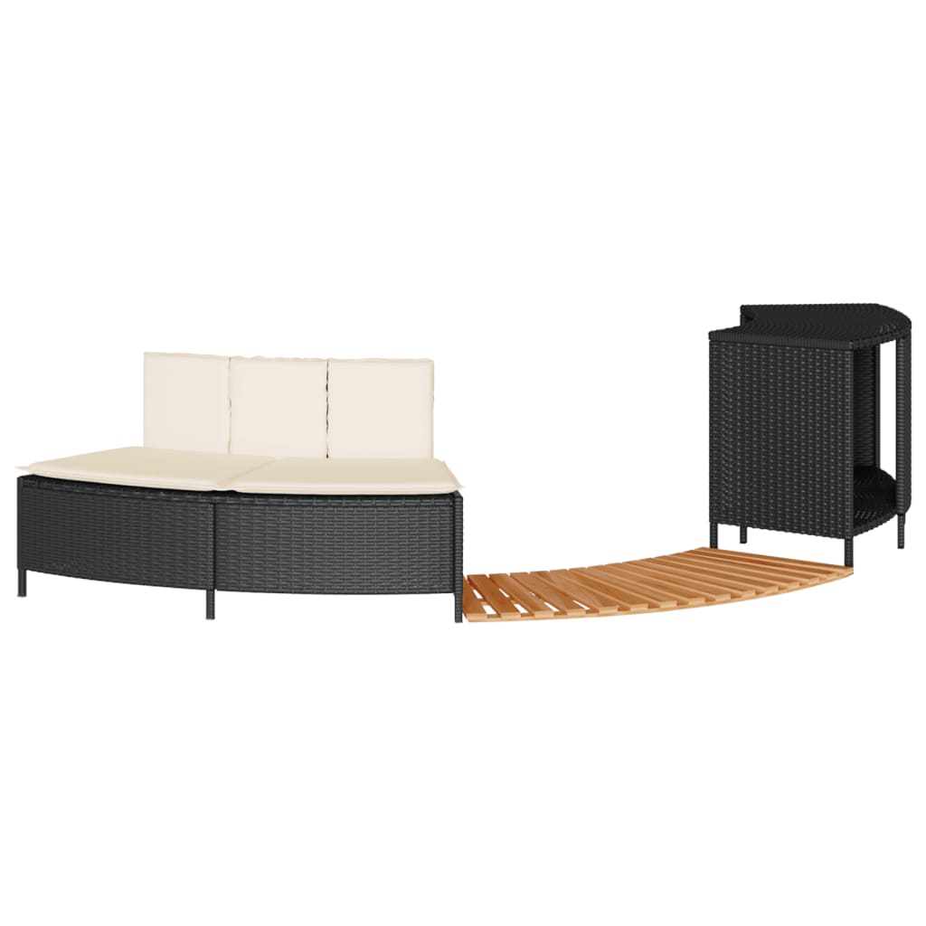spakant polyrattan og massivt akacietræ sort