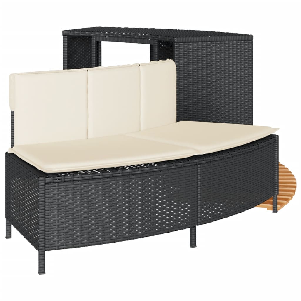 spakant polyrattan og massivt akacietræ sort