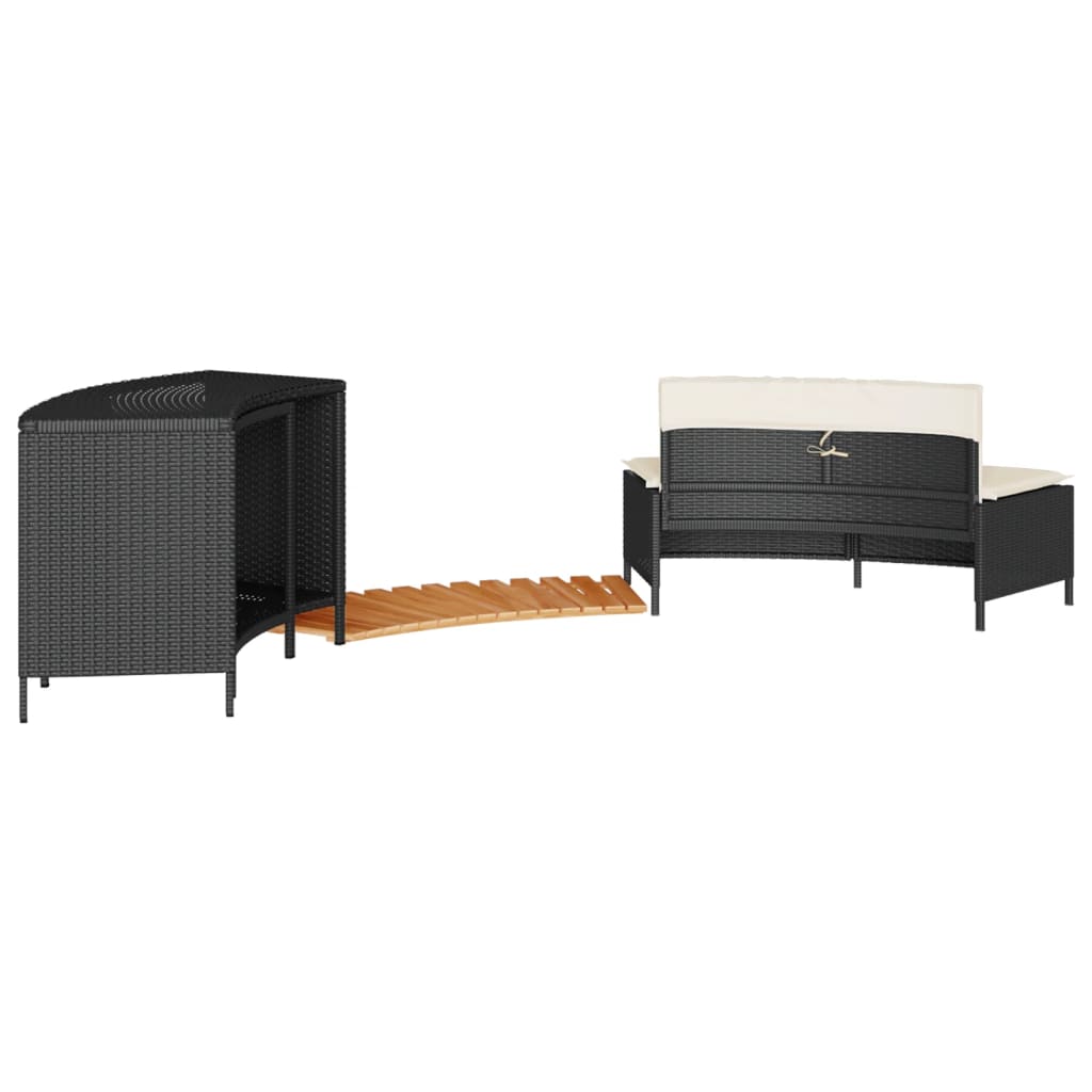 spakant polyrattan og massivt akacietræ sort