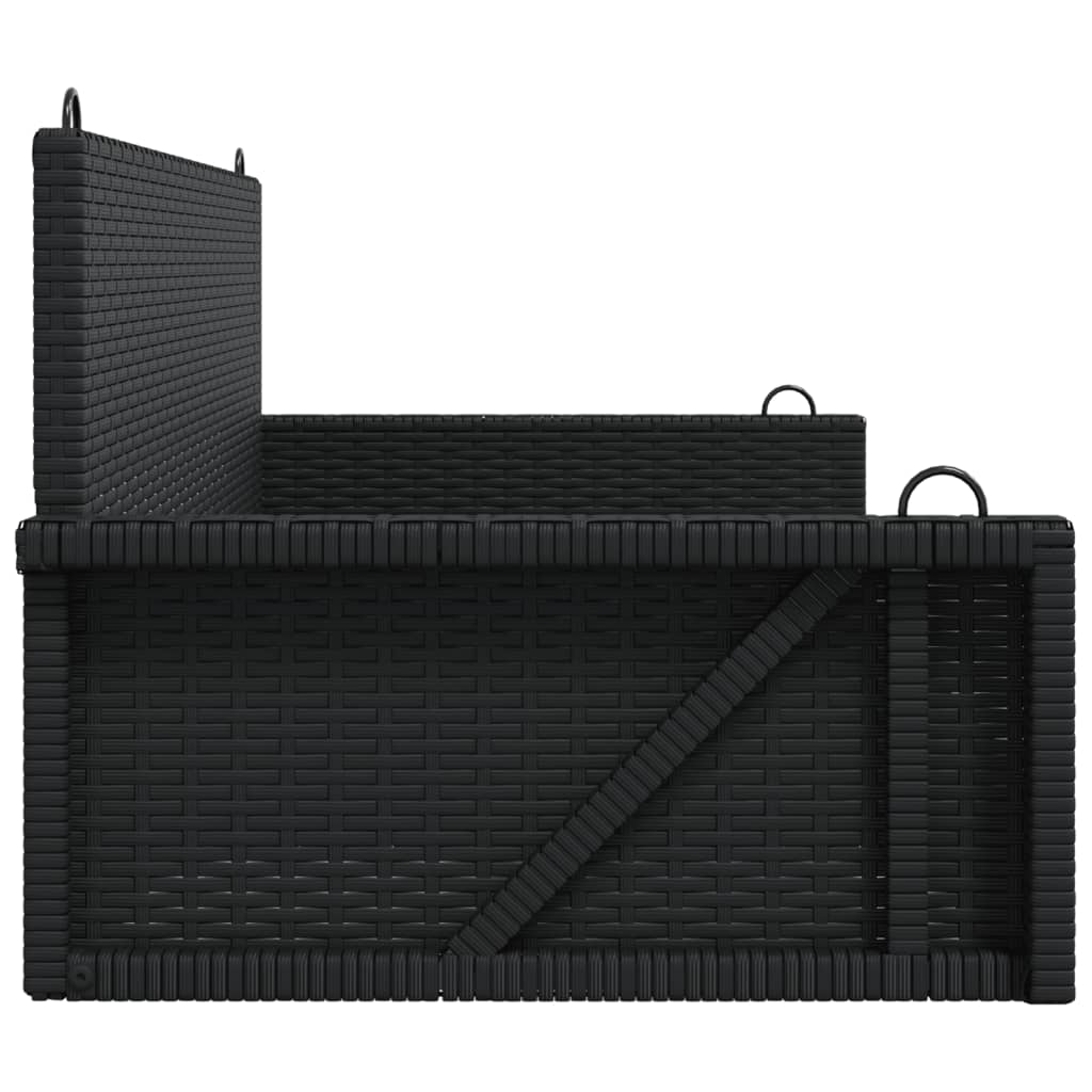 gyngebænk 119x56x48 cm polyrattan sort