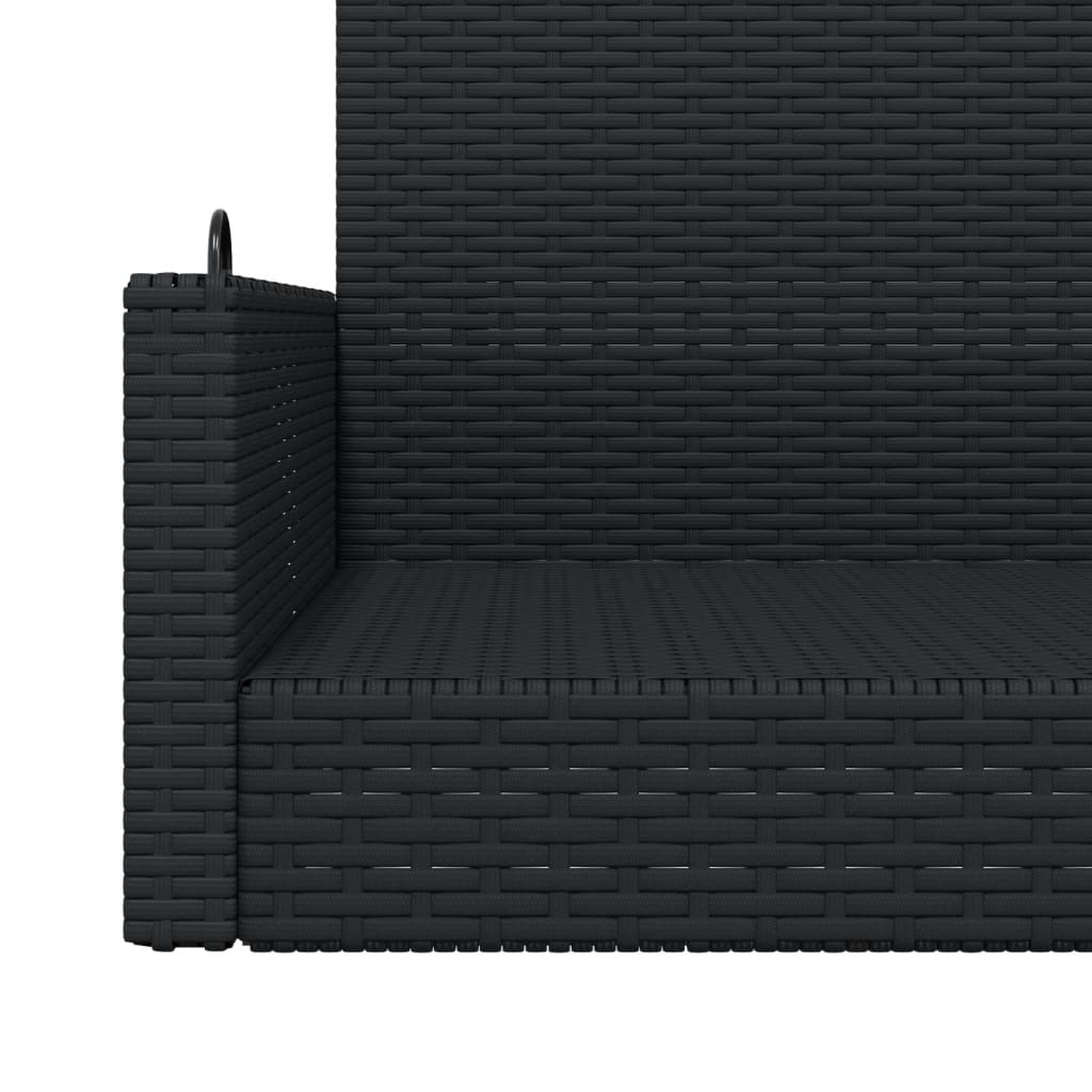 gyngebænk 119x56x48 cm polyrattan sort