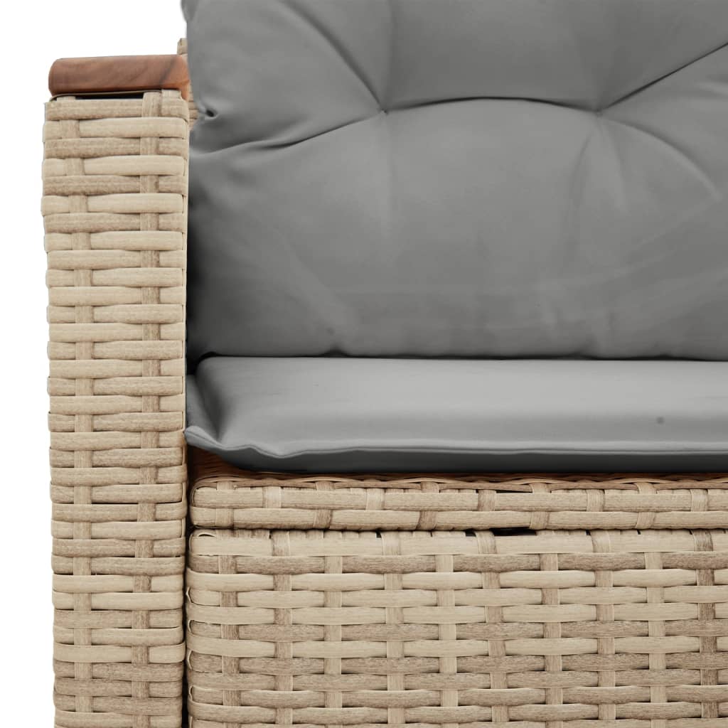 2-Personen-Gartensofa mit Kissen Polyrattan Beige