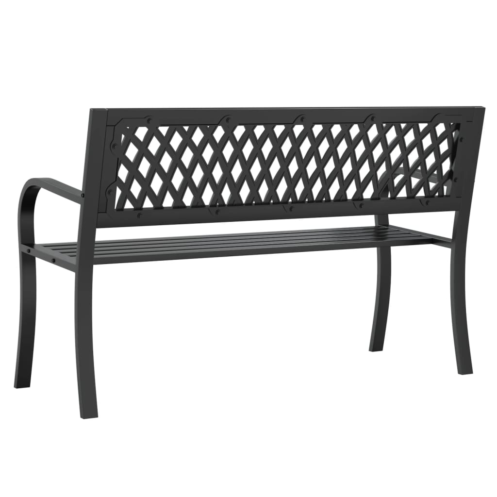 havebænk 120 cm stål sort