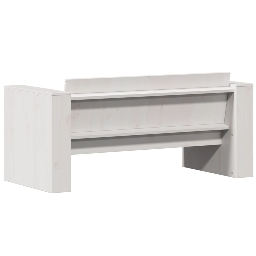 2-sits trädgårdssoffa 134x60x62 cm massiv furu vit
