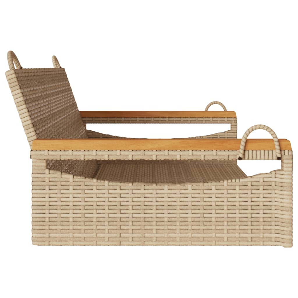 gyngebænk 109x62x40 cm polyrattan beige