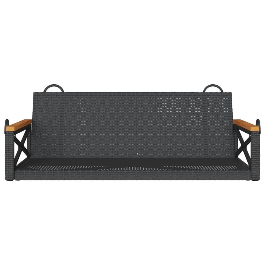 gyngebænk 109x62x40 cm polyrattan sort