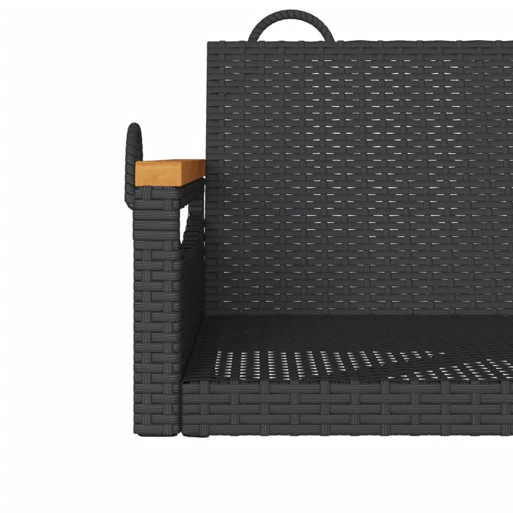 gyngebænk 63x62x40 cm polyrattan sort