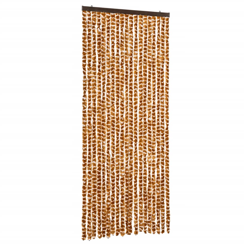 flueforhæng 56x200 cm chenille okkergul og hvid
