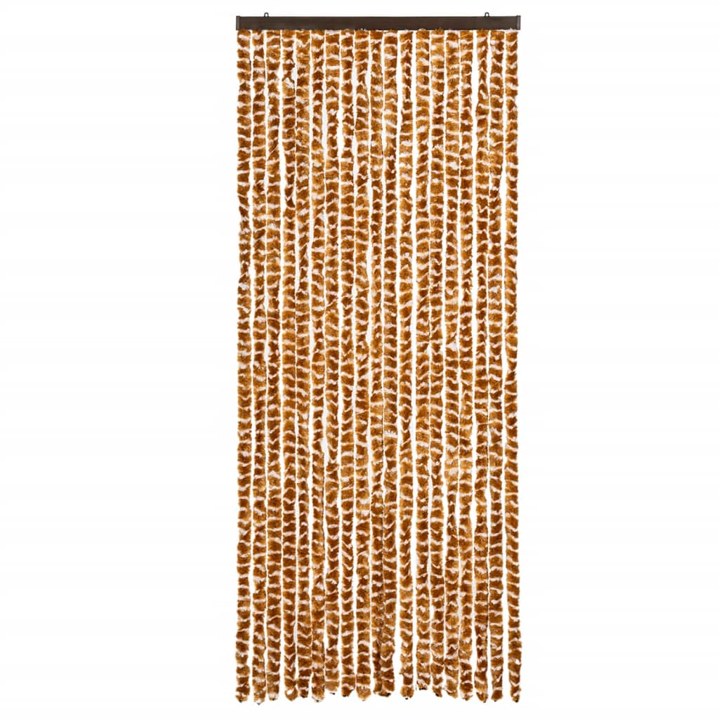 flueforhæng 56x200 cm chenille okkergul og hvid